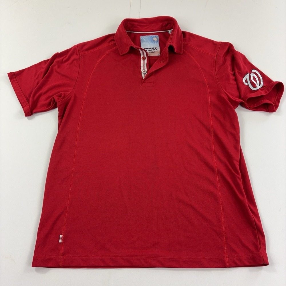 Washington Nationals Shirt Polo Mens Medium Red MLB Baseball Tommy Bahama Top